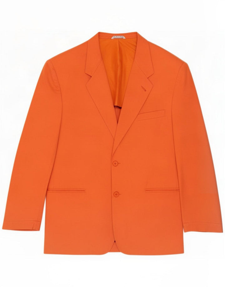 Wampum Giacca blazer da uomo a 2 bottoni UK 40 Large Arancione Acetato