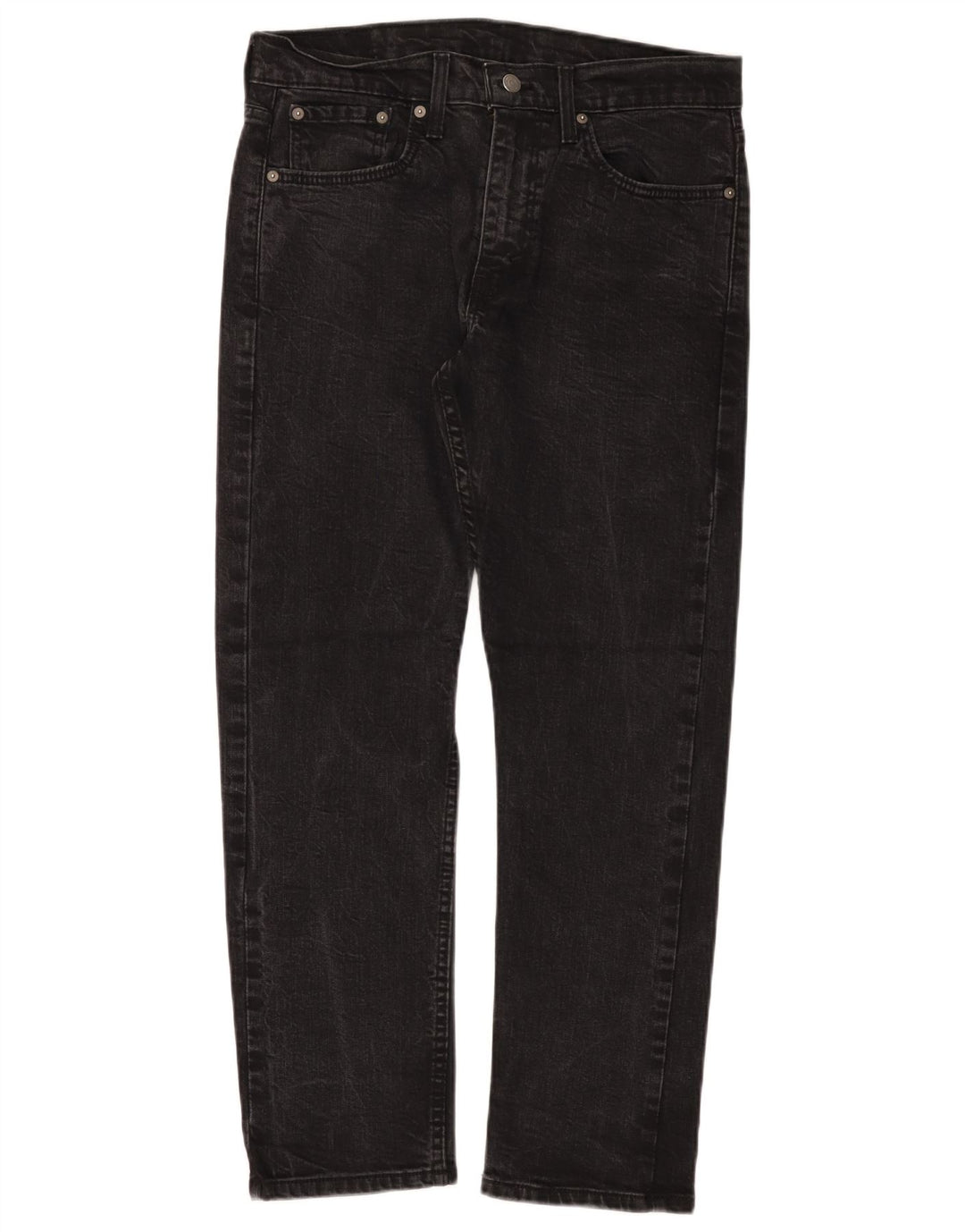 LEVI'S Jeans da uomo 502 affusolati W32 L30 cotone nero