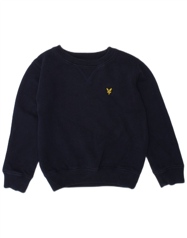 LYLE & SCOTT Boys Sweatshirt Jumper 3-4 Years Navy Blue Cotton