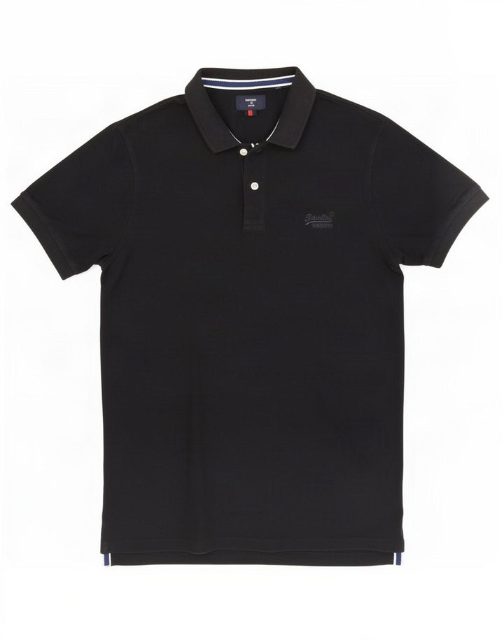 Polo da uomo Superdry in cotone nero medio