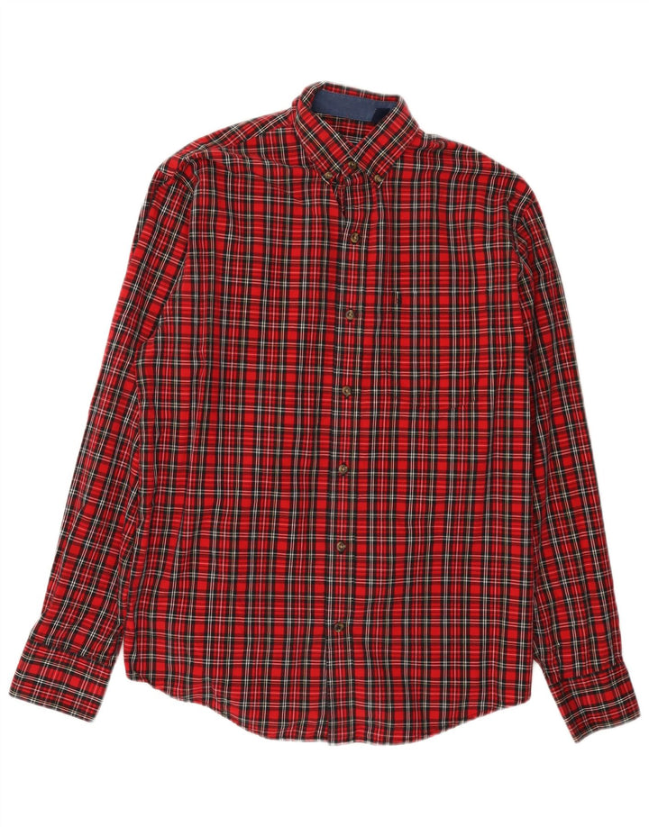 Camicia da uomo IZOD piccola in cotone a quadri rossi