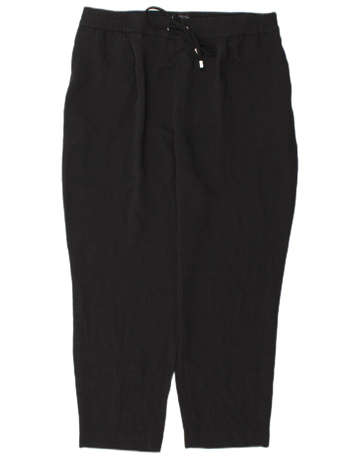 Pantaloni corti a vita alta da donna Zara grandi W30 L25 poliestere nero