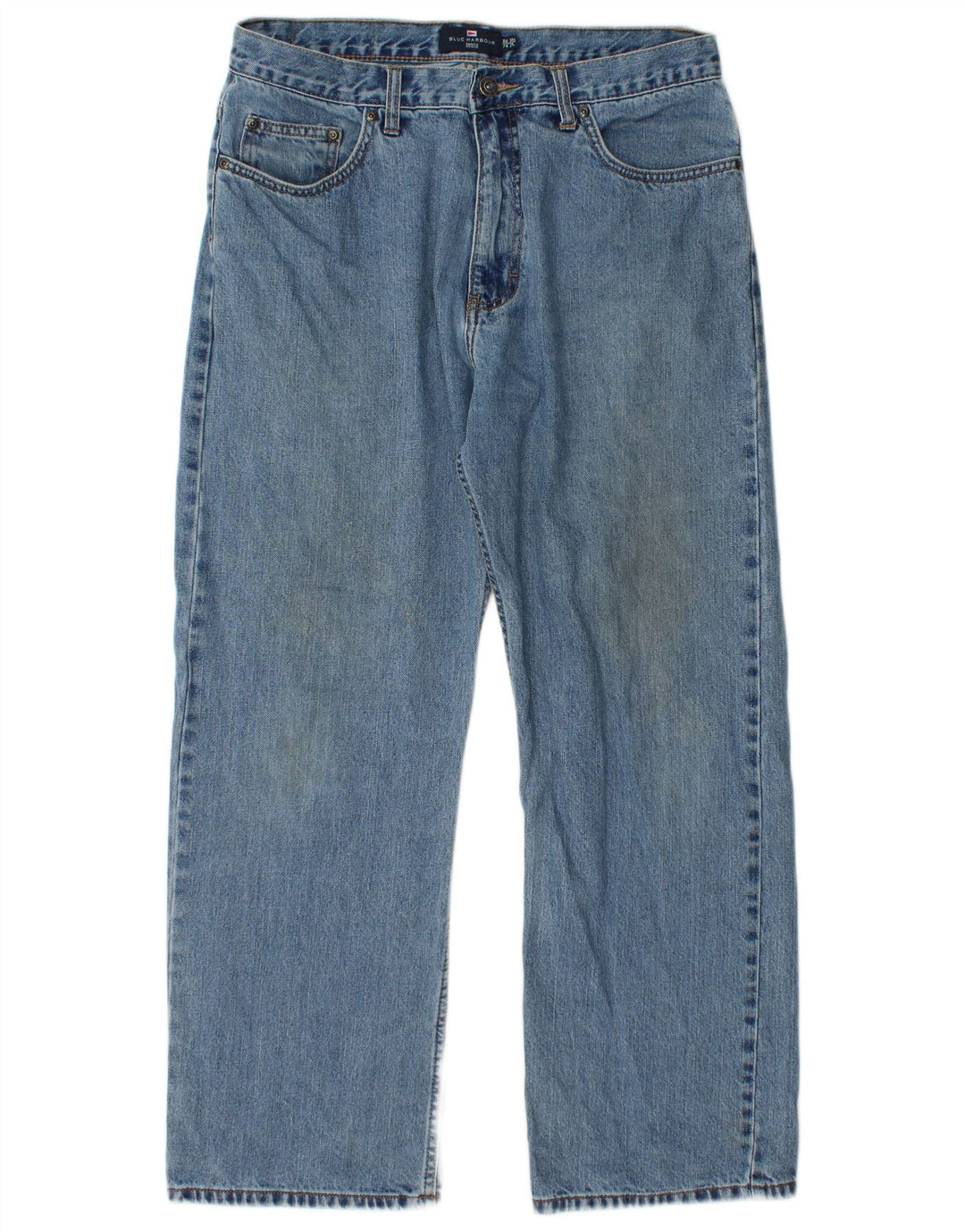 Jeans dritti da uomo Marks & Spencer Blue Harbour W34 L29 cotone blu