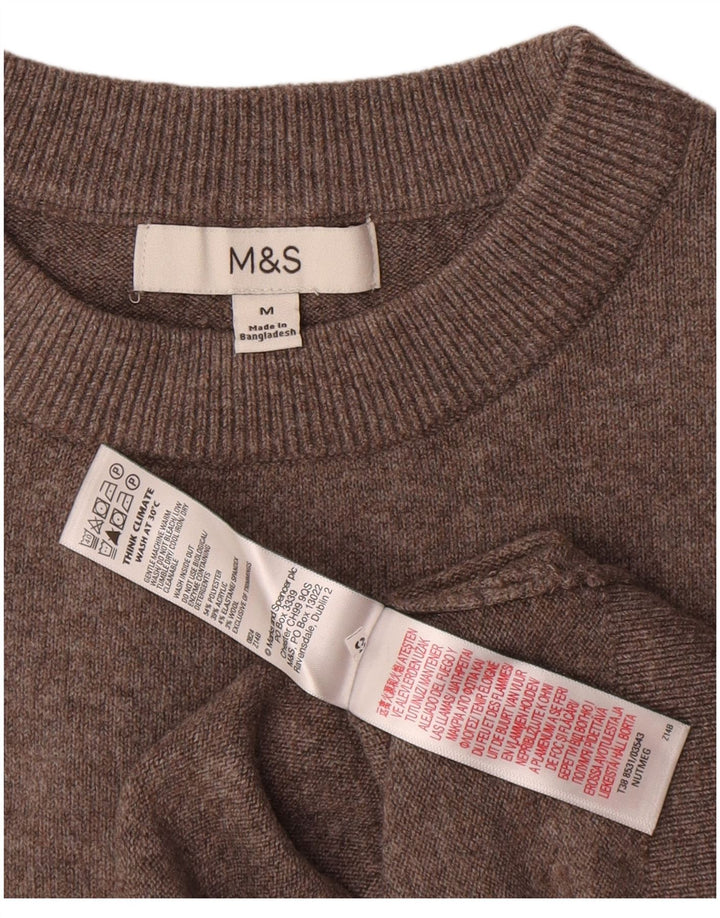 Maglione maglione girocollo da donna Marks & Spencer UK 14 Poliestere grigio medio