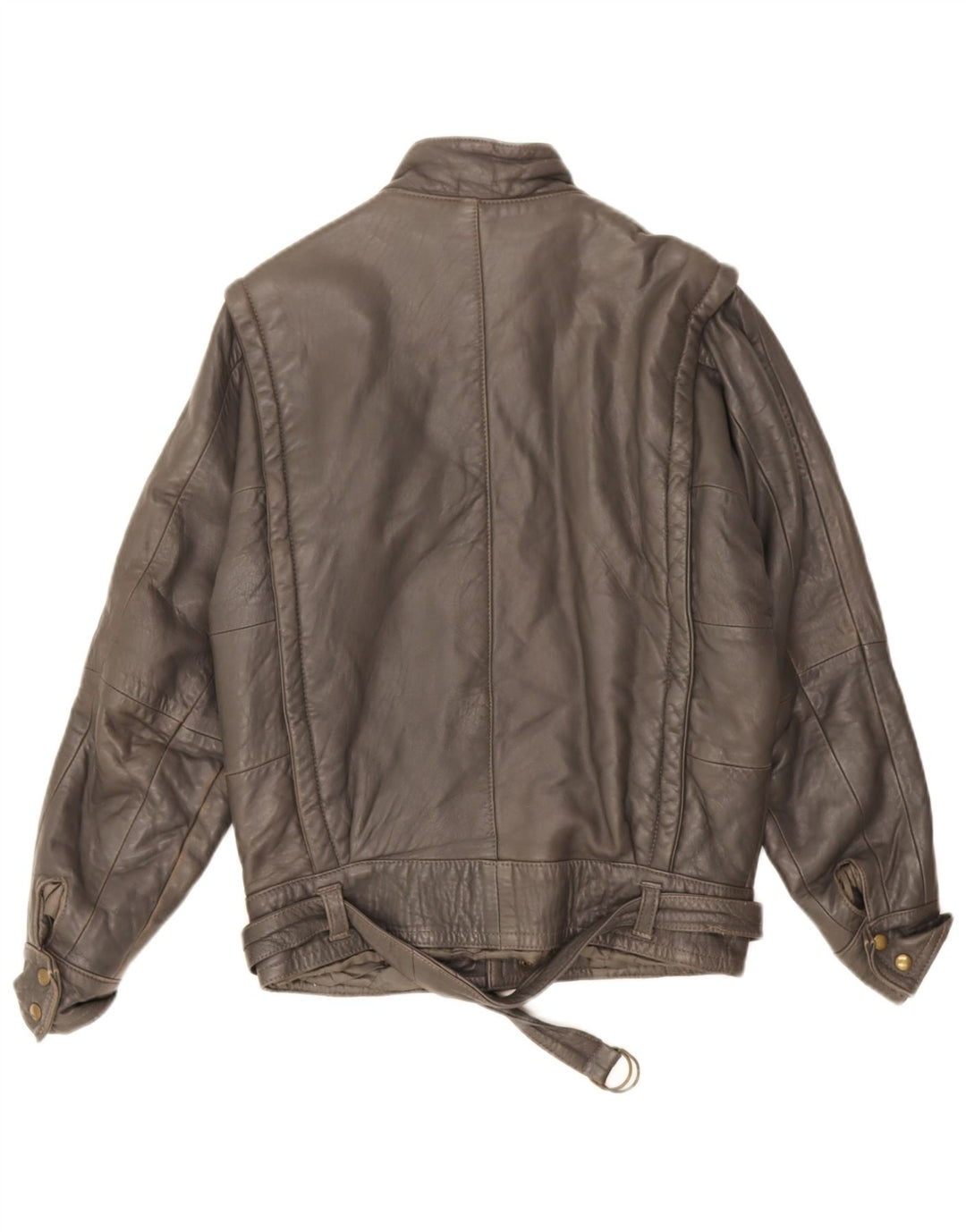 Giacca in pelle vintage da uomo vestibilità ampia IT 44 XS in pelle grigia
