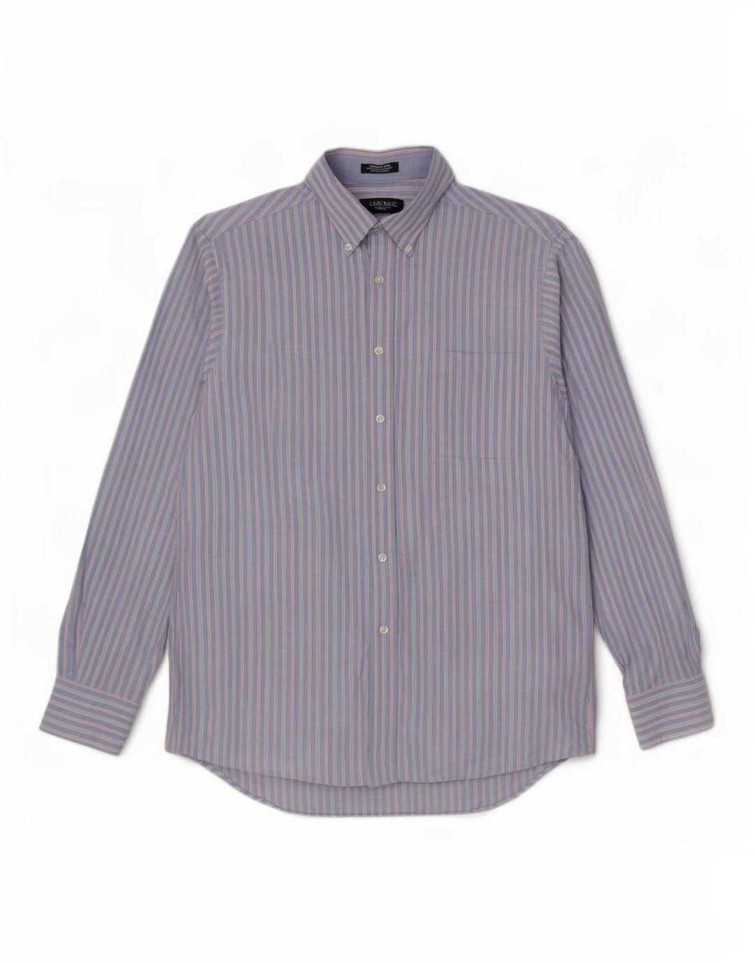 Camicia da uomo Classic Fit Chaps taglia 16 1/2 grande cotone a righe blu