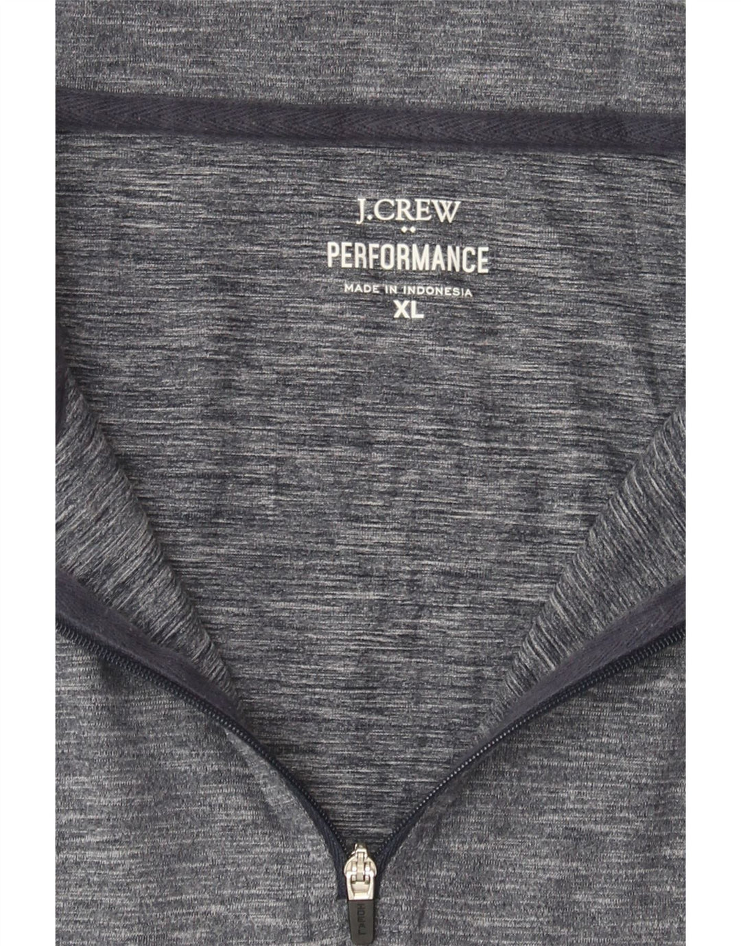 J. CREW Mens Zip Neck Pullover Tracksuit Top XL Blue Flecked Polyester Vintage J. Crew and Second-Hand J. Crew from Messina Hembry 