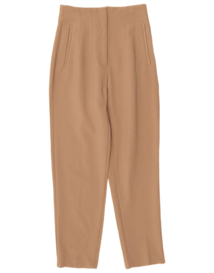 Pantaloni chino affusolati da donna Zara piccoli W26 L27 poliestere beige