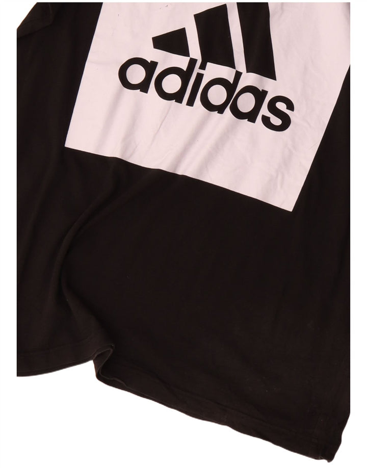T-shirt grafica da uomo ADIDAS Top grande in cotone color block nero