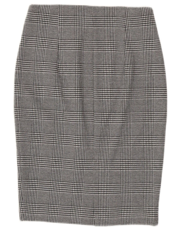 Gonna a tubino da donna Marks & Spencer UK 8 piccola W28 poliestere a quadri grigio