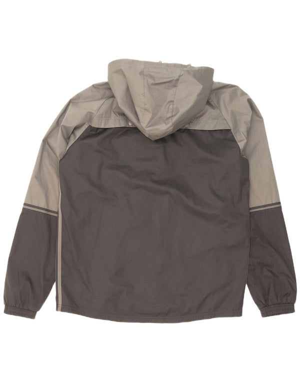 Giacca antipioggia da uomo Adidas con cappuccio UK 38 Poliestere color block grigio medio