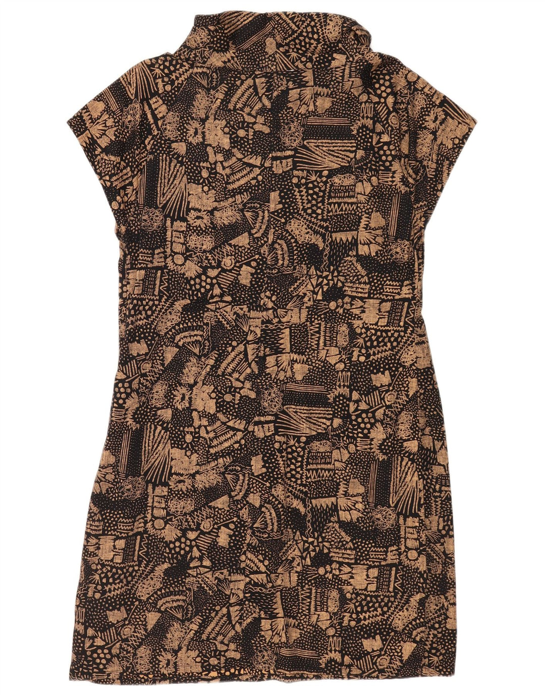 Abito tubino da donna Skunkfunk UK 12 Cotone geometrico marrone medio
