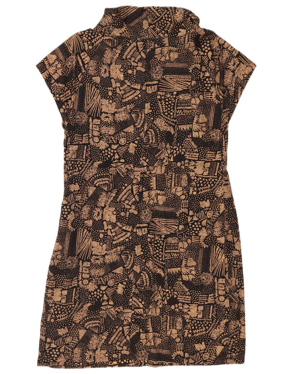 Abito tubino da donna Skunkfunk UK 12 Cotone geometrico marrone medio