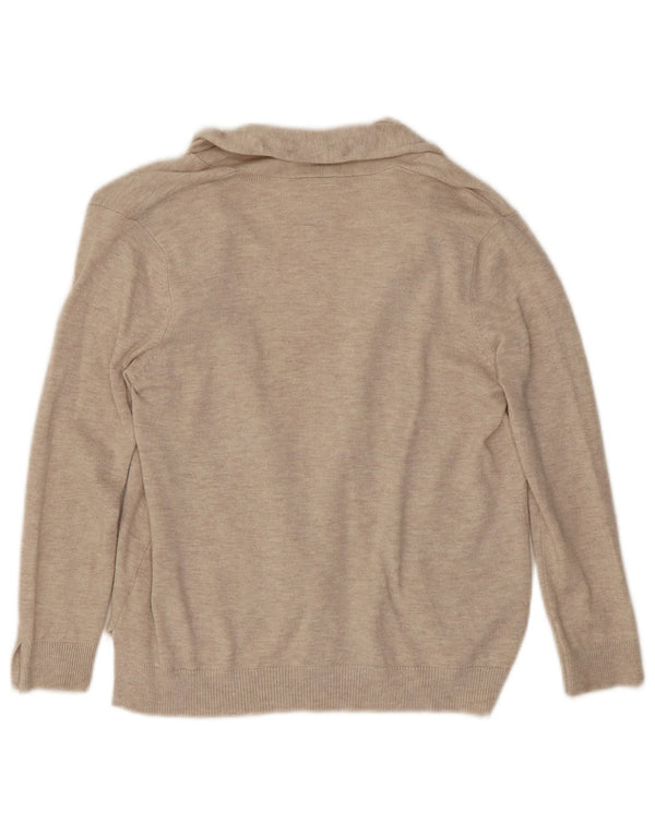 Maglione cardigan aperto da donna Zara UK 8 piccolo in viscosa beige