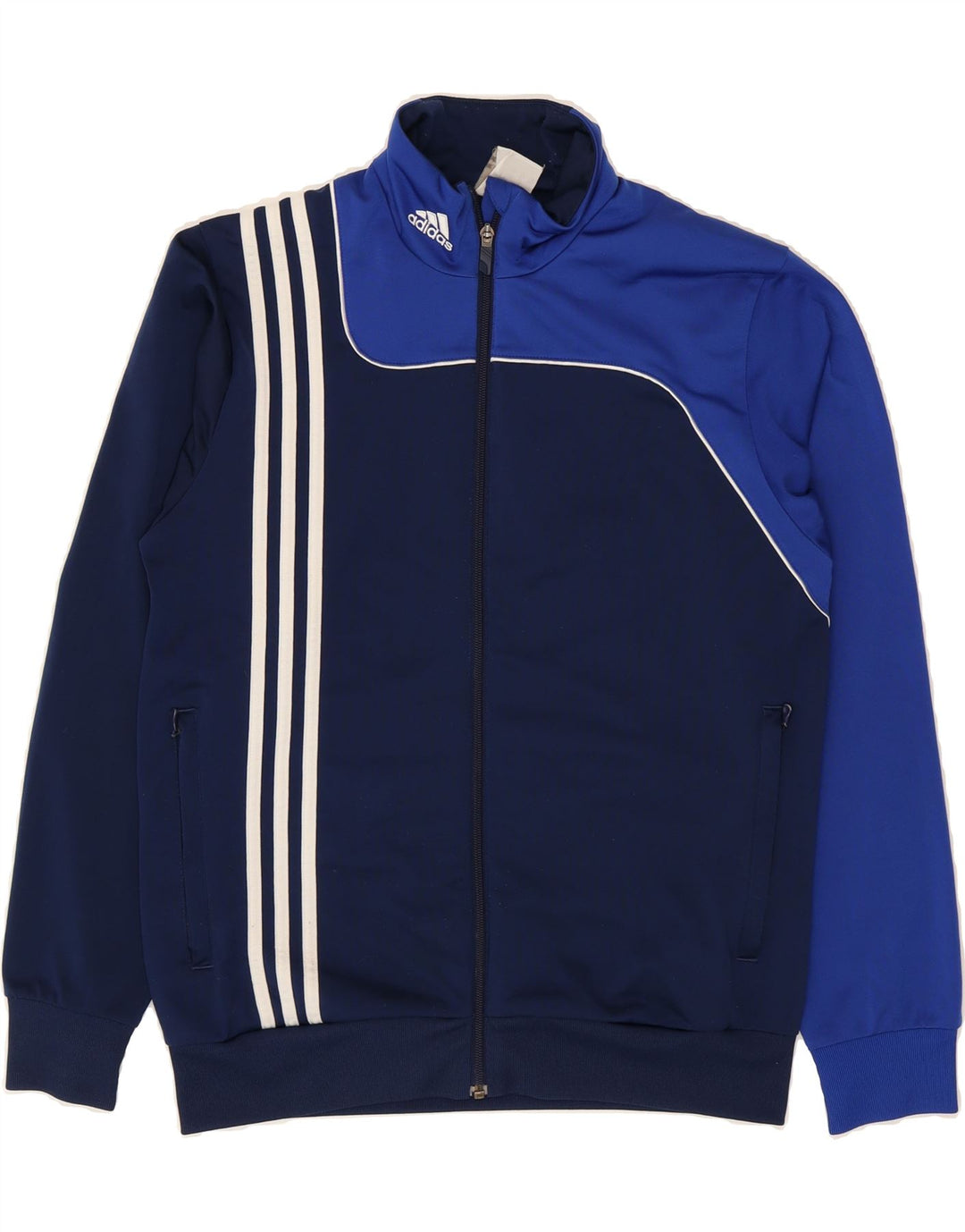 ADIDAS Mens Tracksuit Top Jacket Size 36/38 Small Navy Blue Colourblock Vintage Adidas and Second-Hand Adidas from Messina Hembry 