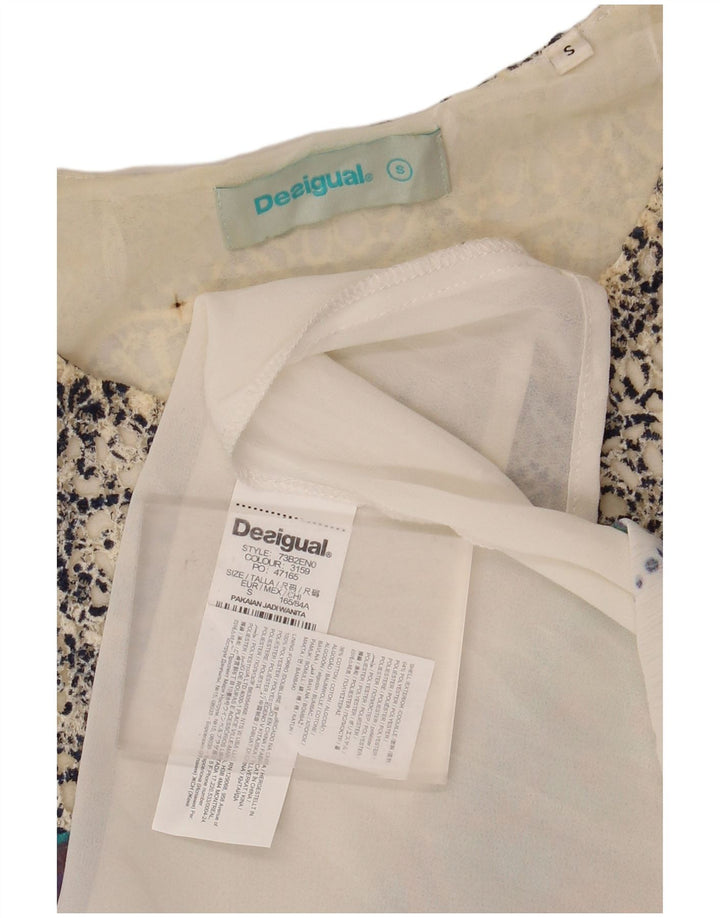 DESIGUAL Camicetta grafica da donna Top UK 10 Piccolo Paisley multicolore