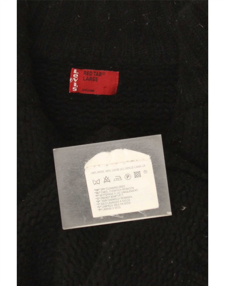 Maglione cardigan da uomo Levi's grande in lana color block nero
