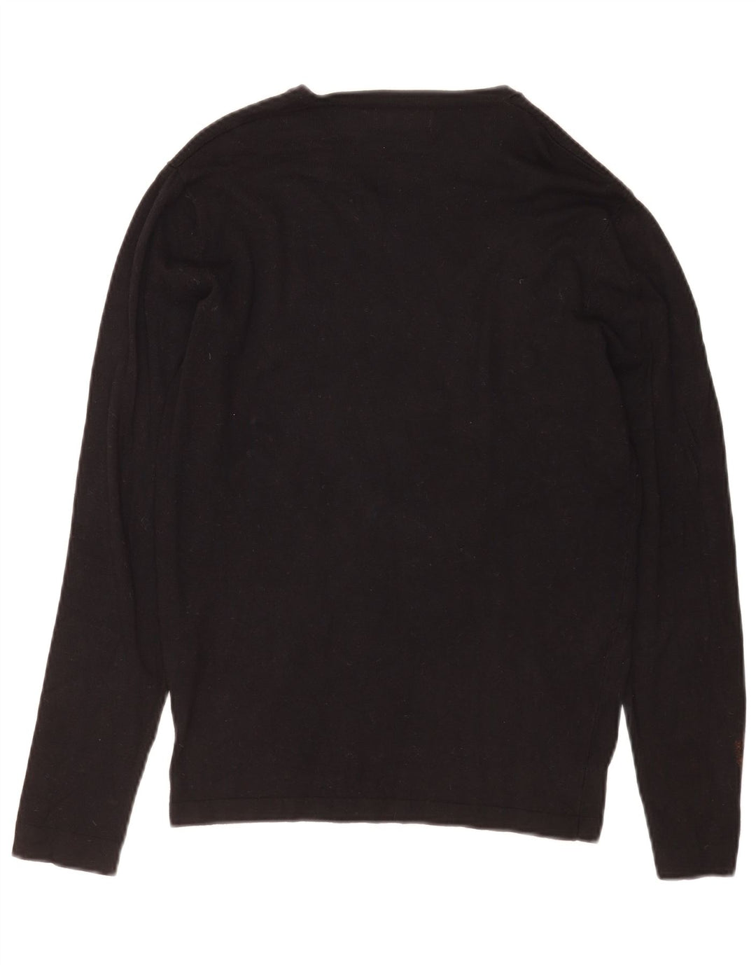Maglione Zara da uomo con scollo a V in viscosa nera media