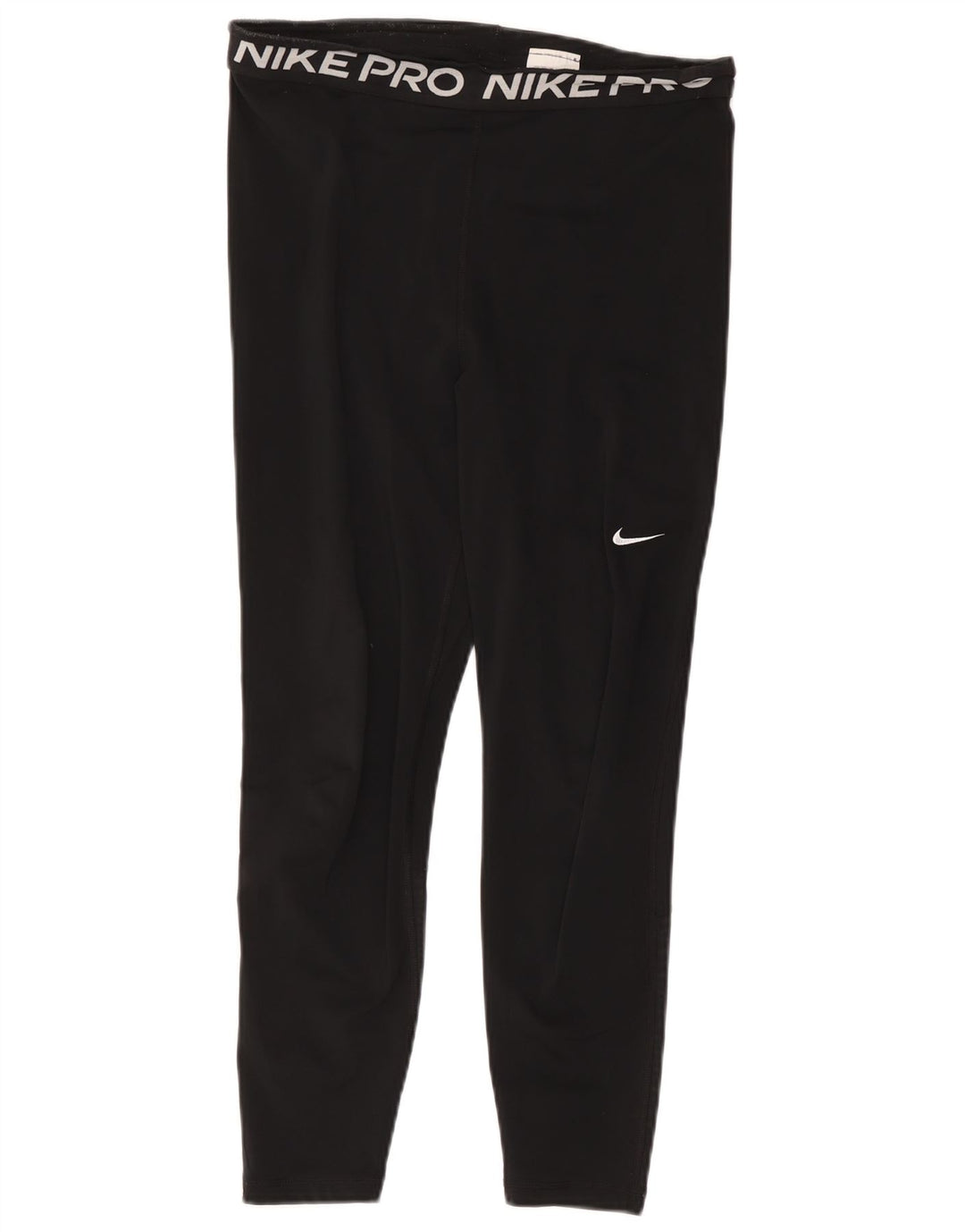 Leggings grafici Nike Dri Fit Crop da donna UK 14 Large Nero Poliestere