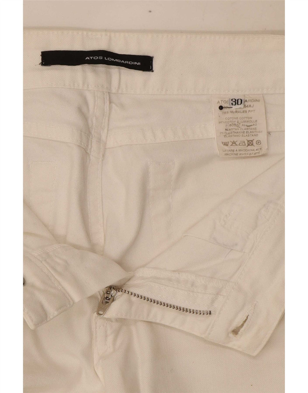 Jeans Bootcut da donna Atos Lombardini W30 L31 cotone bianco