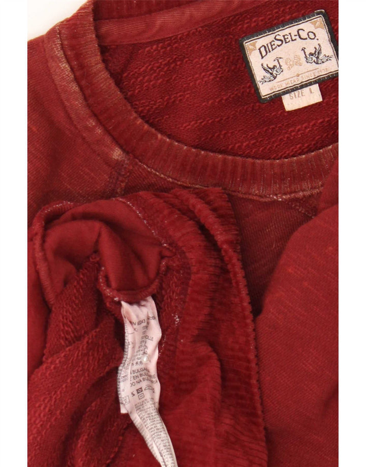 Diesel Felpa da uomo Maglione grande in cotone bordeaux