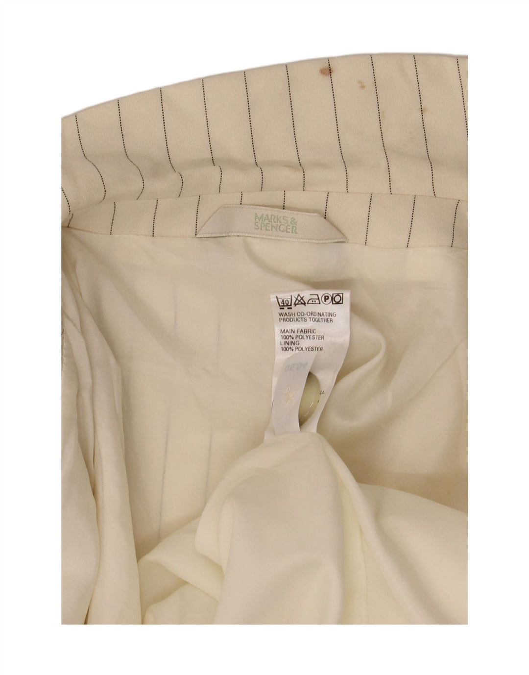 Giacca blazer a 2 bottoni Marks & Spencer da donna UK 20 2XL Gessato bianco