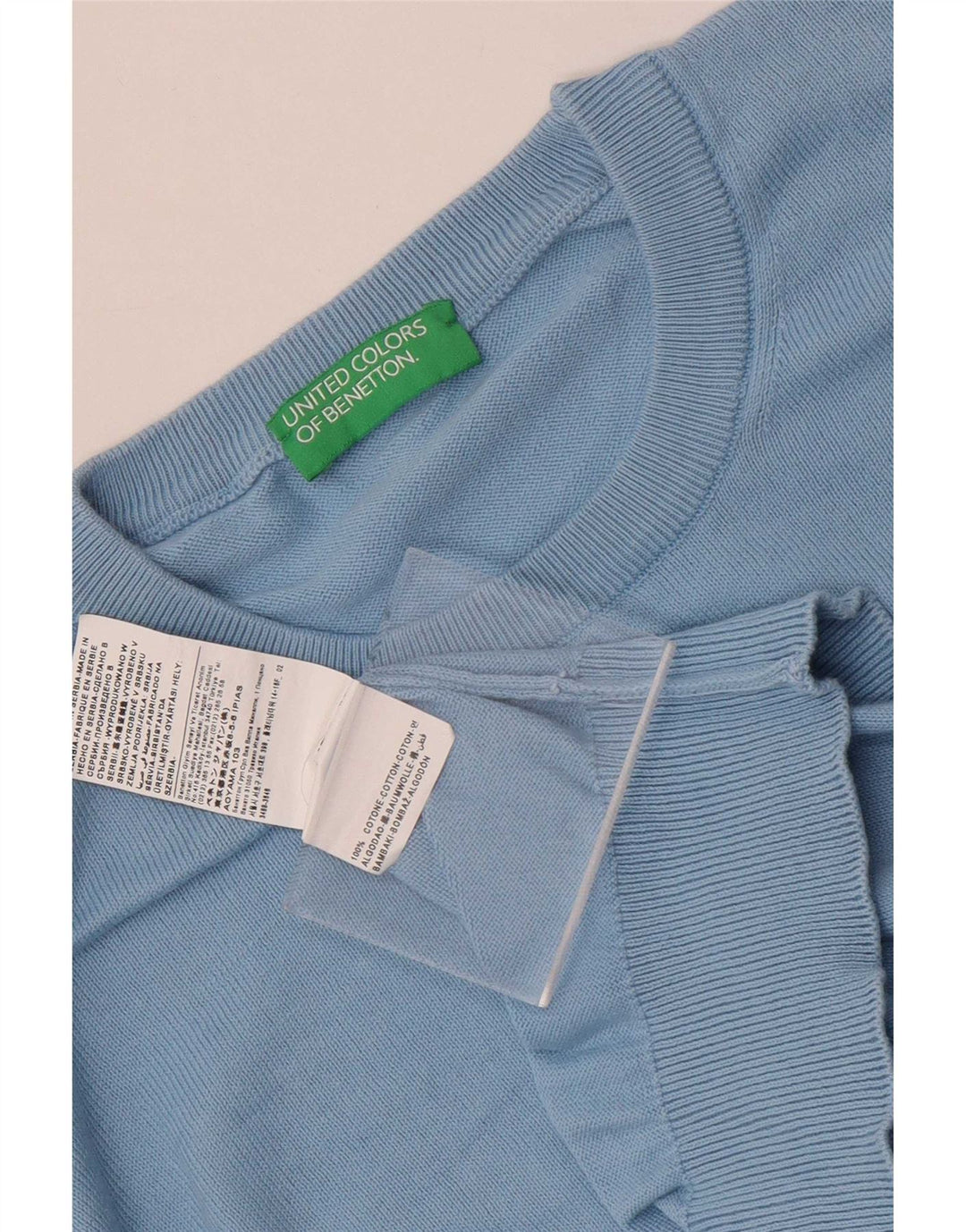 Maglione da uomo girocollo Benetton XL in cotone blu