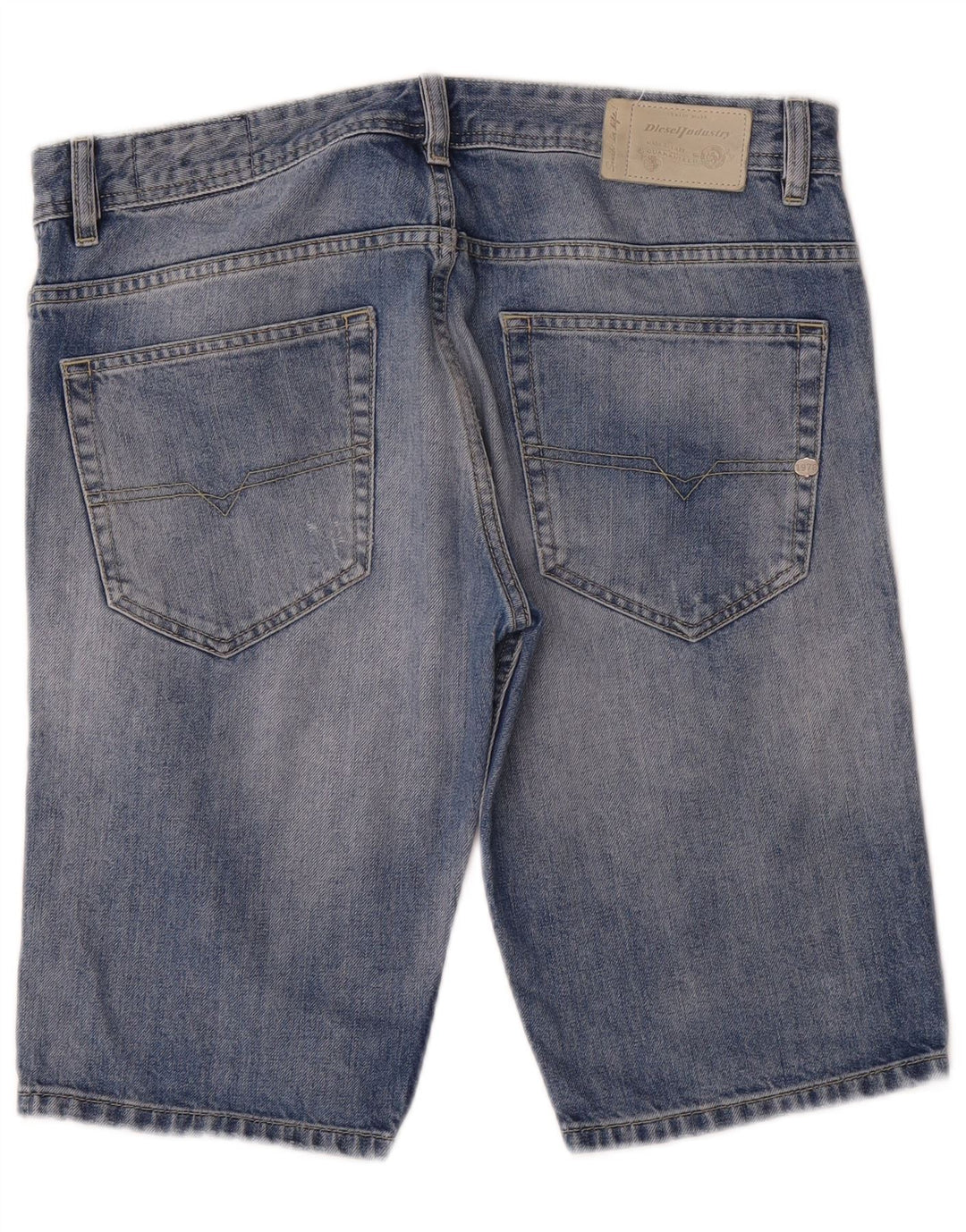 Pantaloncini di jeans invecchiati da uomo Diesel W32 cotone blu medio