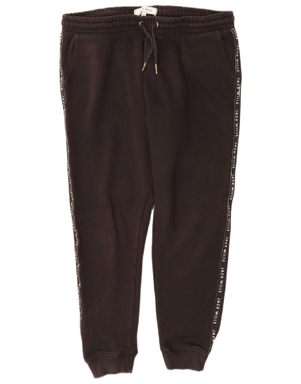 Pantaloni da tuta con grafica da donna Jack Wills Joggers UK 14 Large Nero