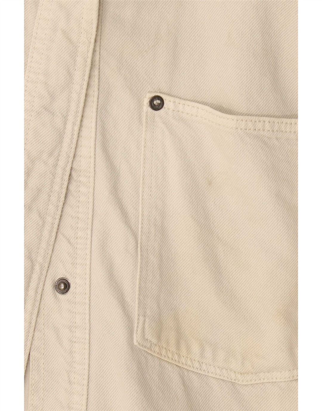 Camicia in denim oversize da donna Zara UK 10 piccola in cotone beige