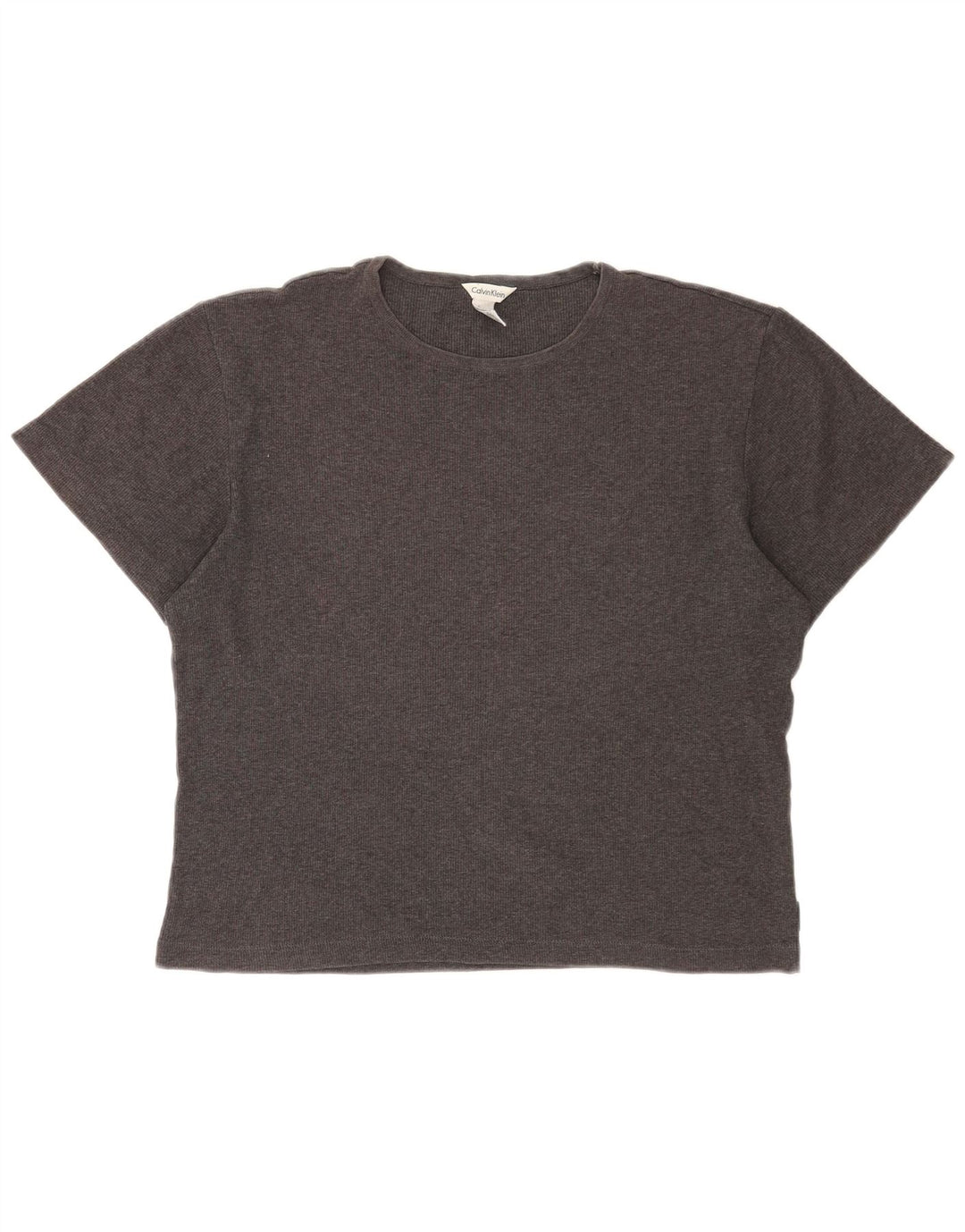 CALVIN KLEIN T-shirt oversize da donna Top UK 14 Cotone grigio medio