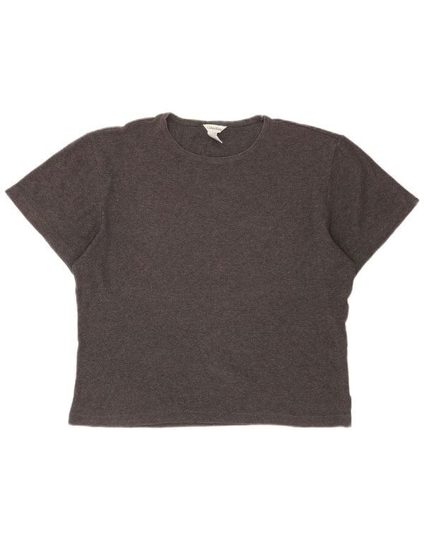 CALVIN KLEIN T-shirt oversize da donna Top UK 14 Cotone grigio medio