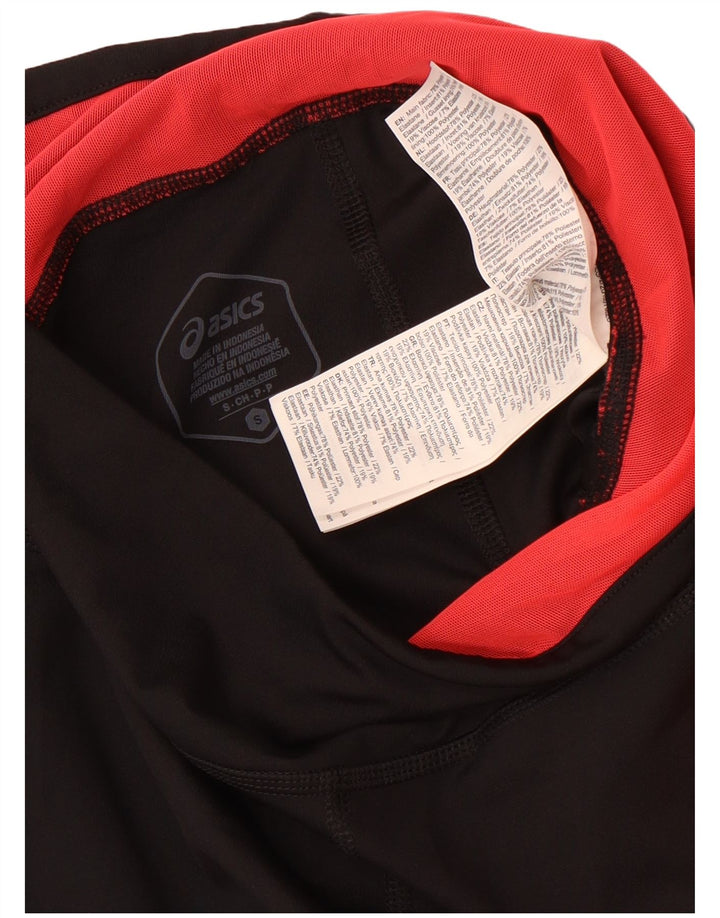 Asics Capri Leggings da donna UK 10 Small Nero Colourblock Poliestere