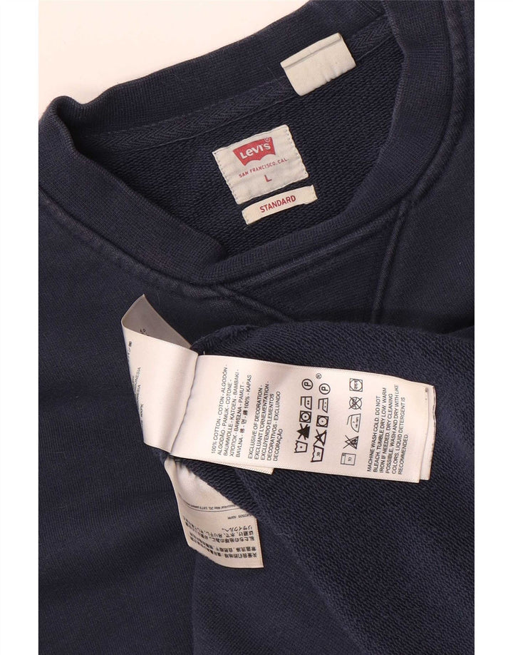 Levi's Uomo Standard Felpa Maglione Grande Blu Navy