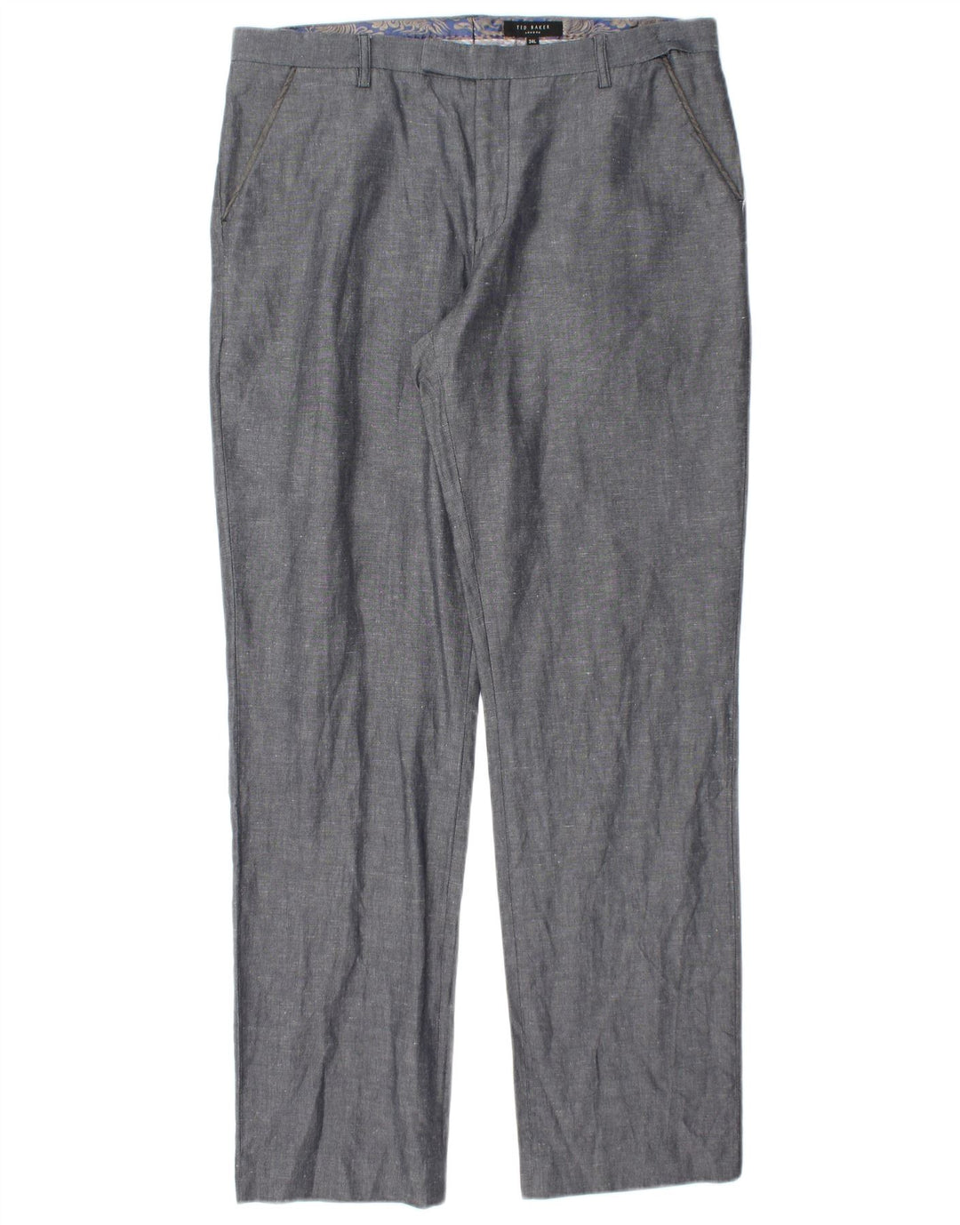 Pantaloni chino dritti da uomo TED BAKER W34 L32 in cotone blu