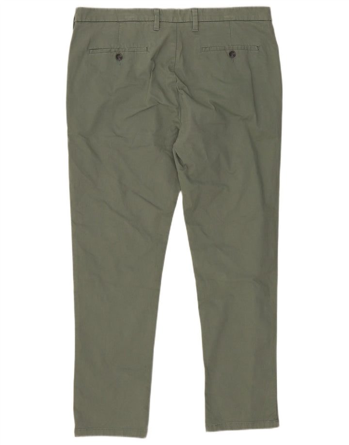 MARKS & SPENCER Pantaloni chino skinny da uomo W36 L29 cotone verde
