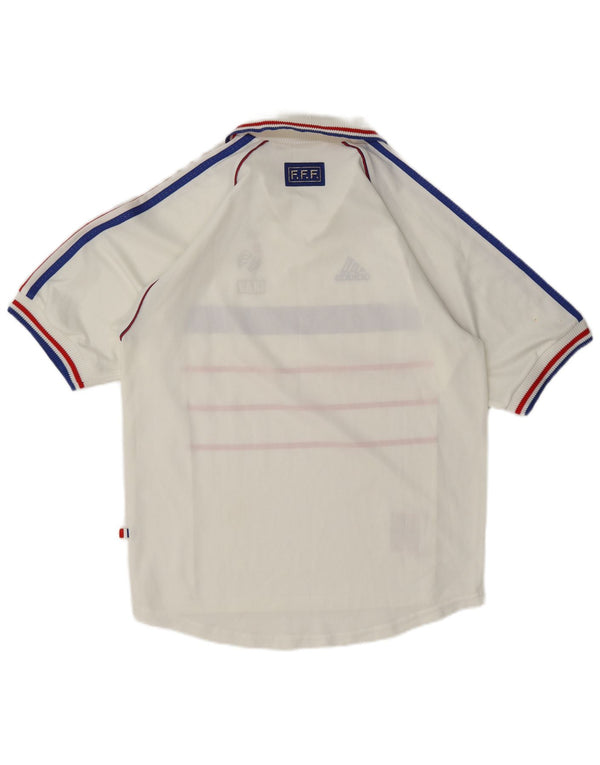 Maglia da calcio da trasferta Adidas da uomo 1998 Francia Small White Colourblock Sports