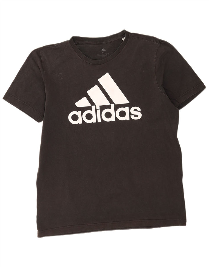T-shirt grafica da uomo Adidas Top in cotone nero medio