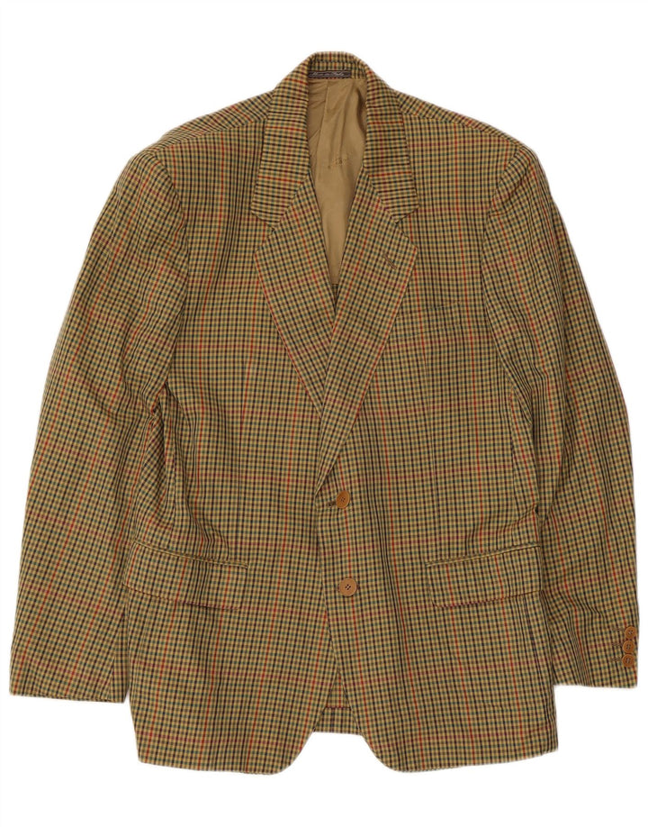 Giacca blazer a 2 bottoni da uomo Monza IT 48 cotone a quadretti kaki medio
