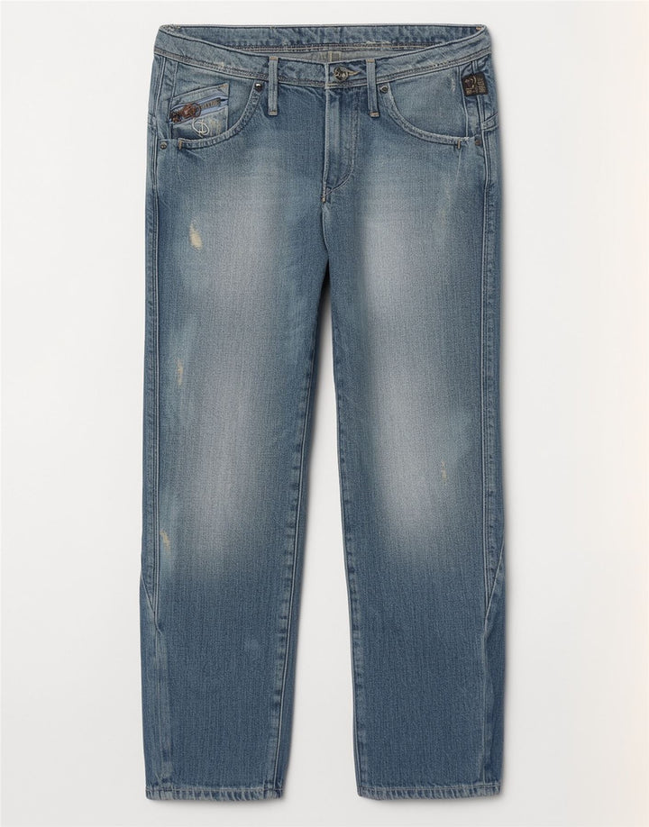 Jeans dritti invecchiati da donna G-Star W27 L27 cotone blu