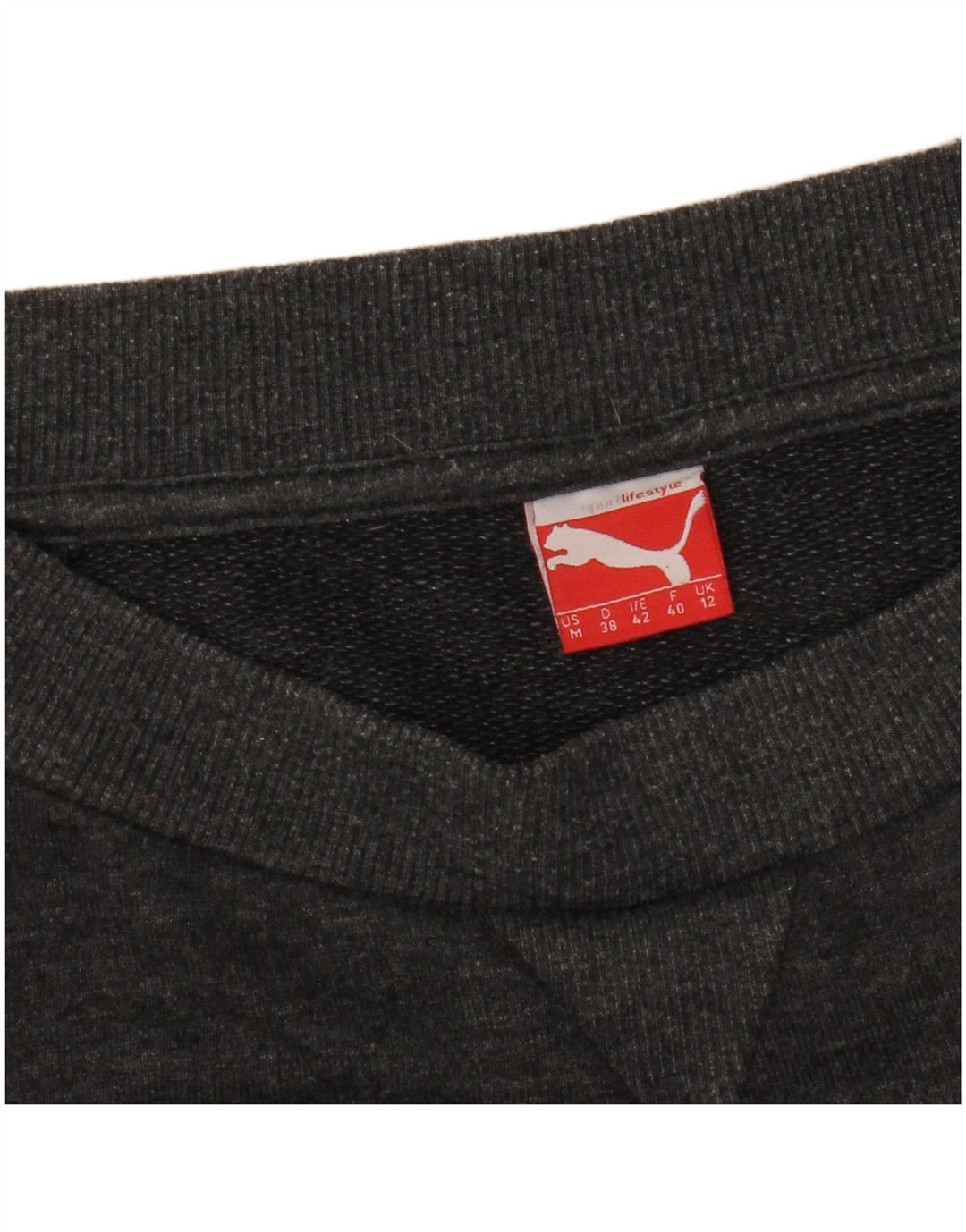 Felpa PUMA da donna a maniche corte con grafica, maglione UK 12 Grigio medio