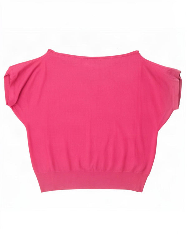 Marks & Spencer Top in camicetta a pipistrello Lash da donna UK 22 3XL Viscosa rosa