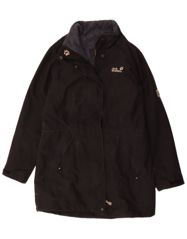 Cappotto giacca a vento da donna Jack Wolfskin UK 12/14 poliestere nero medio