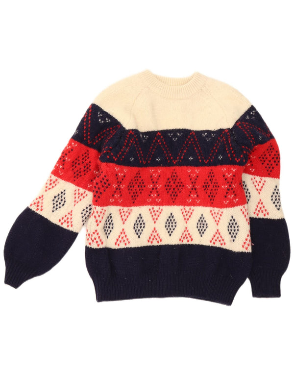 Maglia Maglia Girocollo Bambina Benetton 11-12 Anni Multicolore Geometrico