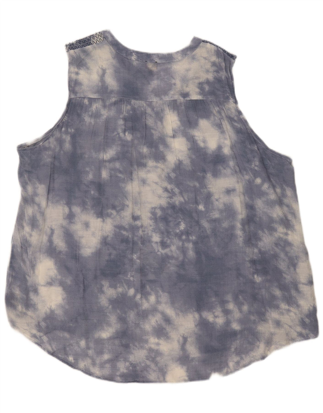 Camicetta oversize senza maniche da donna Lee UK 22 3XL Blu Tie Dye Rayon