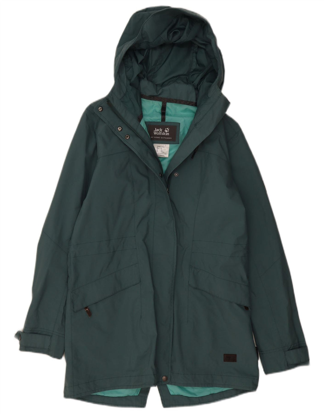 Impermeabile con cappuccio da donna JACK WOLFSKIN UK 8/10 Small Verde Poliammide