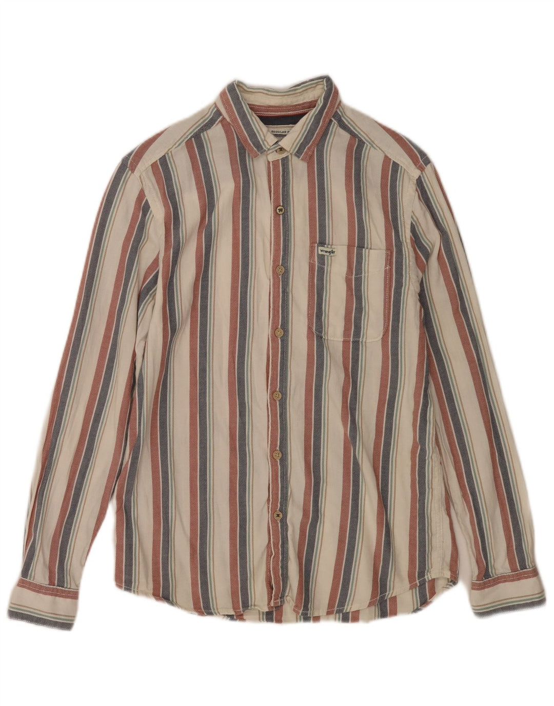 Camicia Wrangler da uomo vestibilità regolare piccola in cotone a righe multicolore