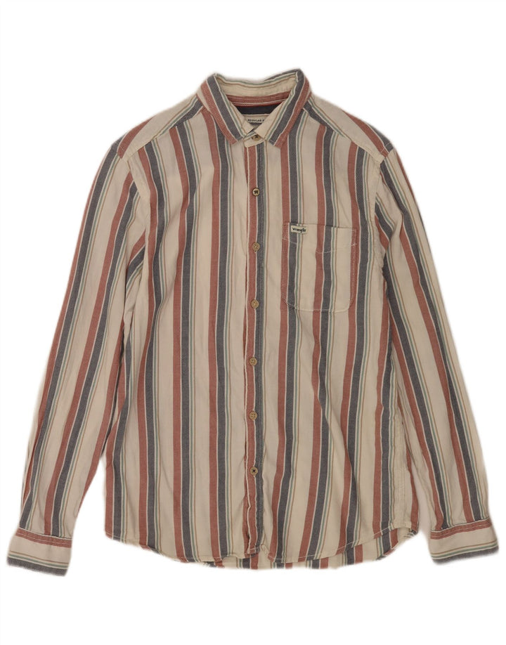 Camicia Wrangler da uomo vestibilità regolare piccola in cotone a righe multicolore