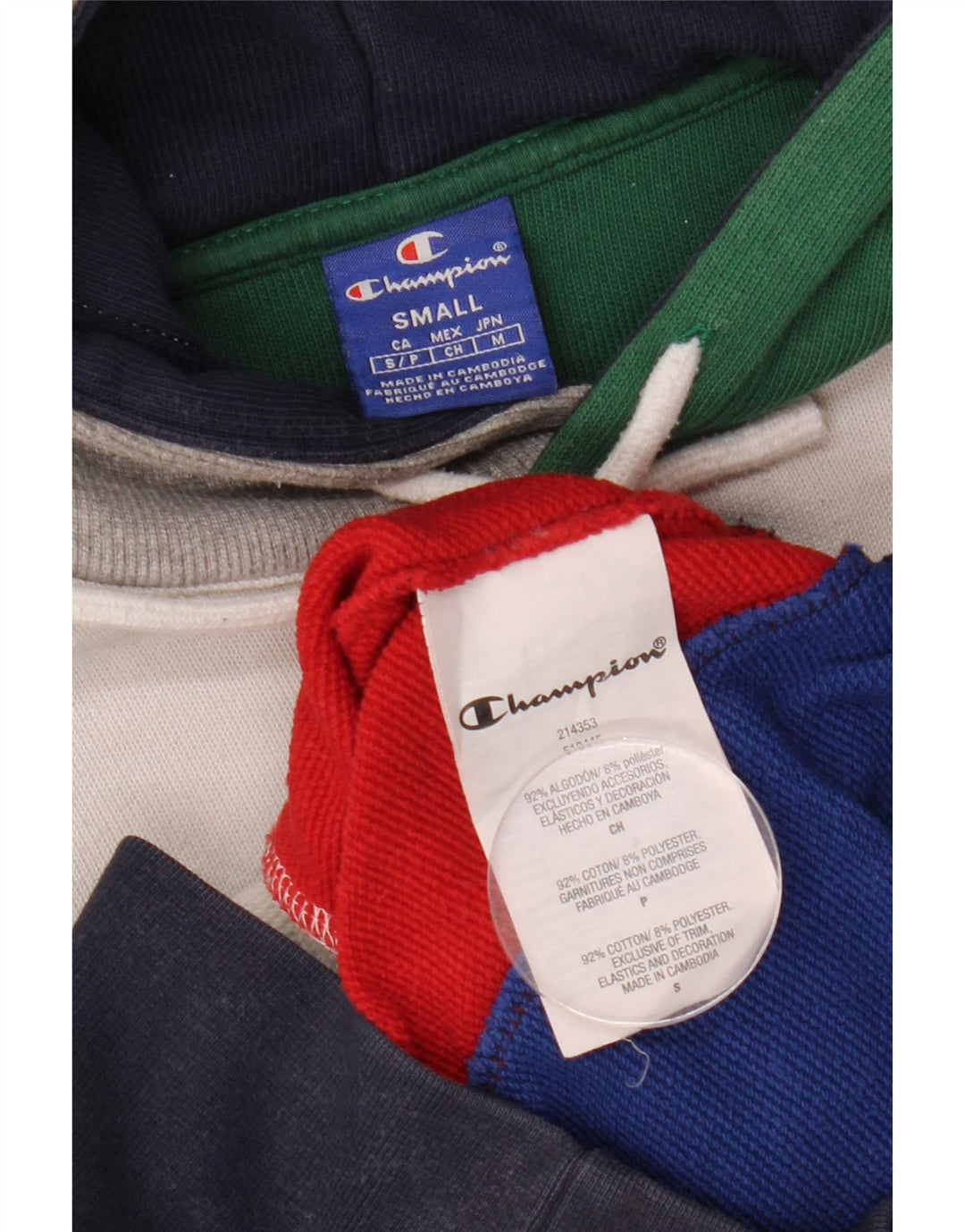 Maglione con cappuccio grafico da uomo CHAMPION piccolo in cotone color block multicolore