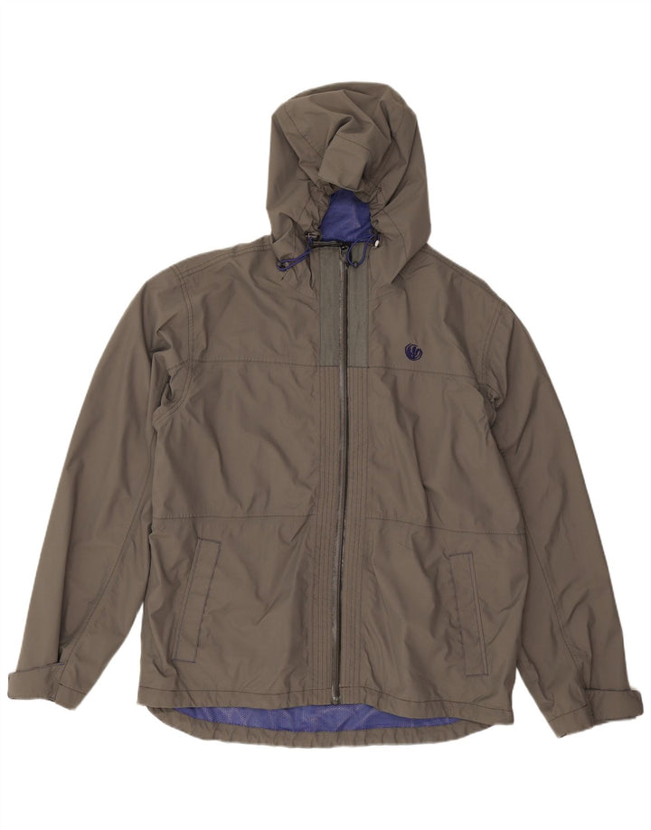 Giacca antipioggia con cappuccio da uomo Fat Face UK 40 grande nylon grigio